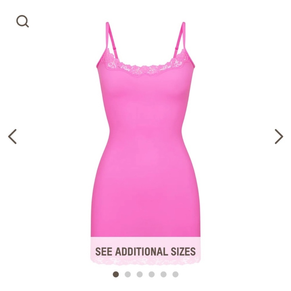 Skims Fit Everybody Pink Lace Trim Dress